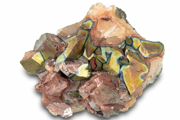 Iridescent Scalenohedral Calcite Crystal Cluster - Moldova #301467